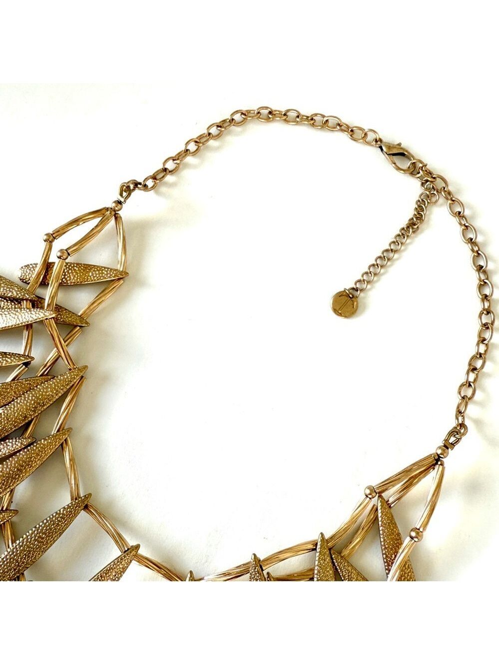 Talbots Gold Layered Leaf Statement Necklace | NEW - Picture 2 of 7